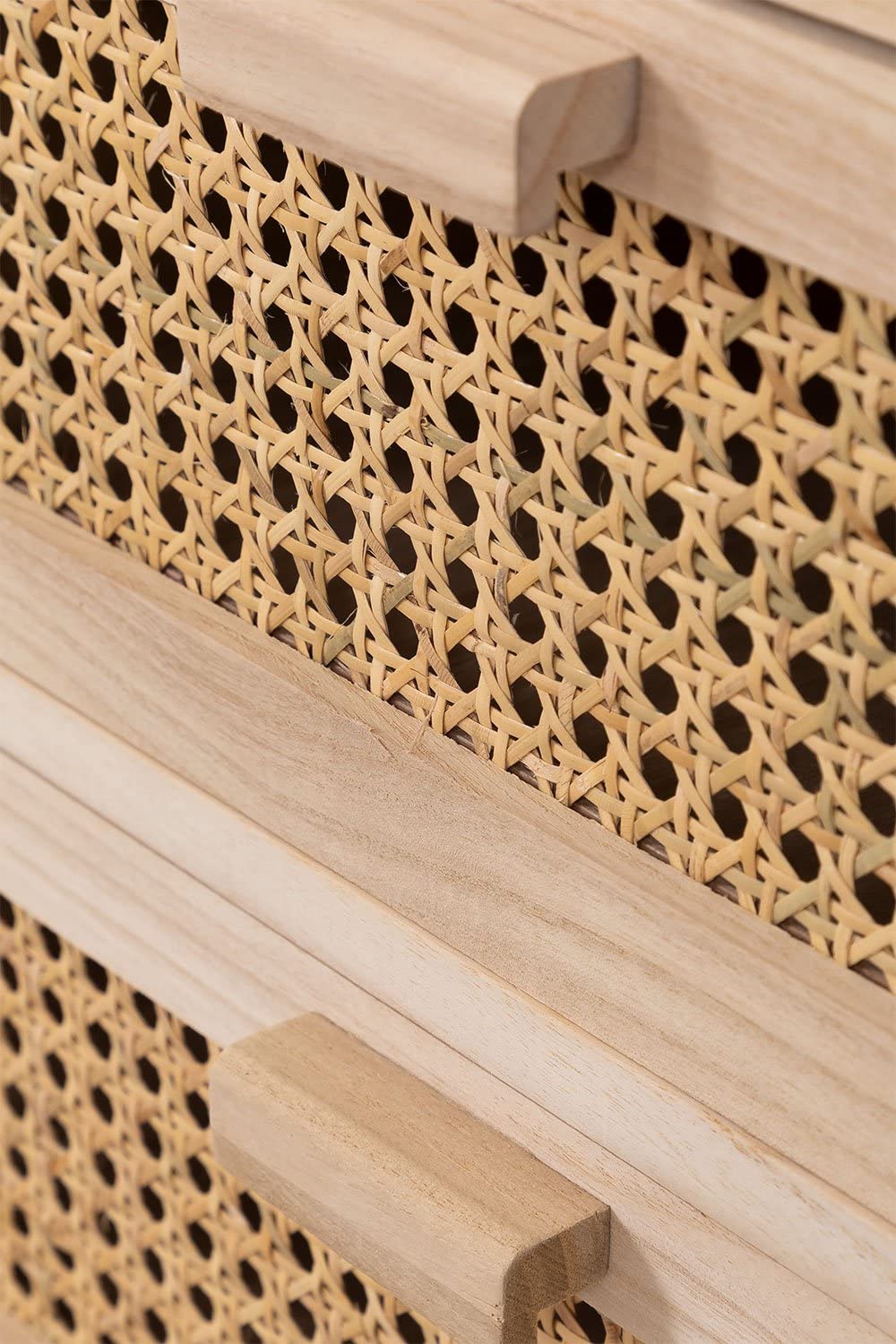 Sklum Ralik comodino alto con contenitore rattan
