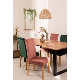 Sklum Cindy Sedie Sala da Pranzo Velluto Pack 2 Rosé