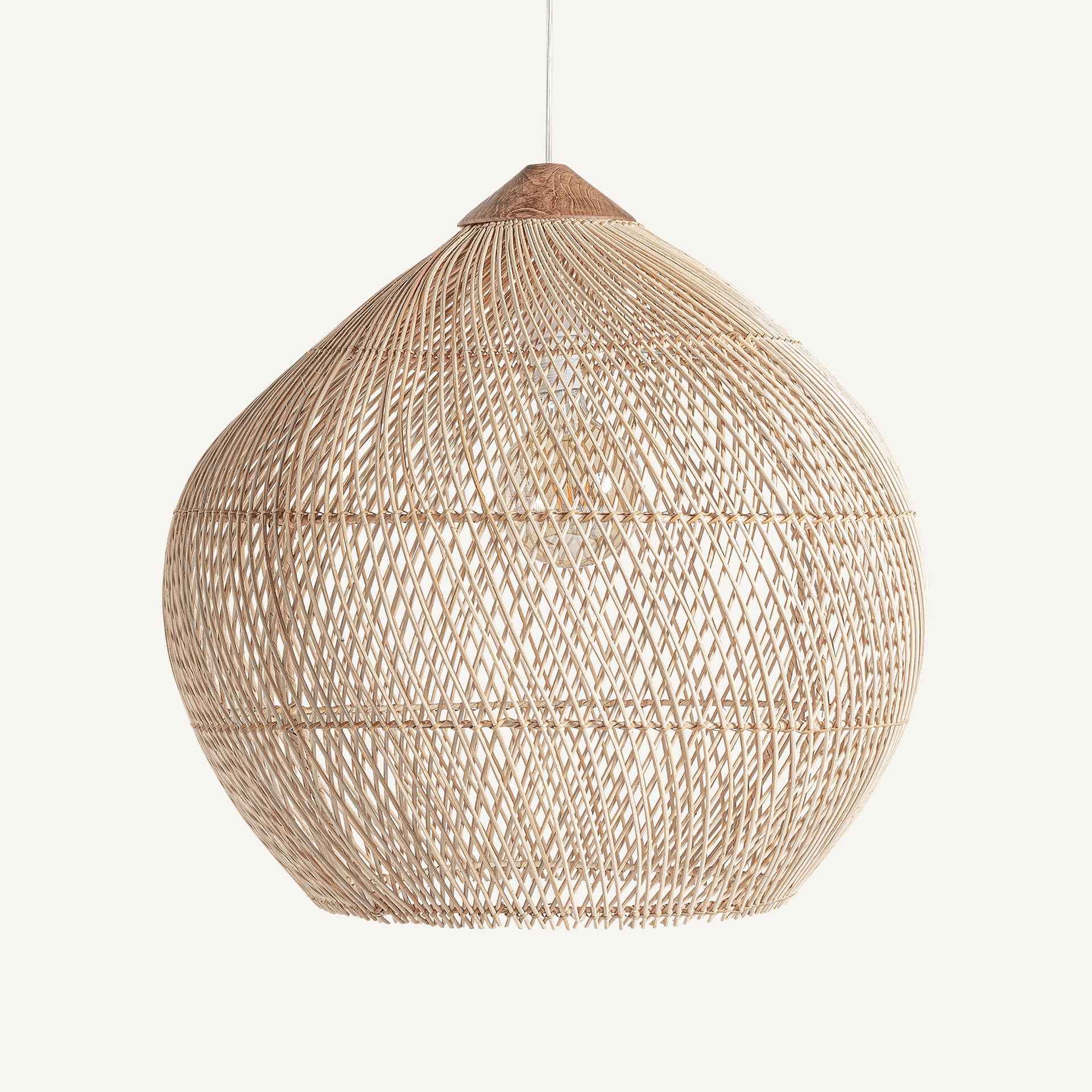 Bambua Muene lampadario rattan globo miele