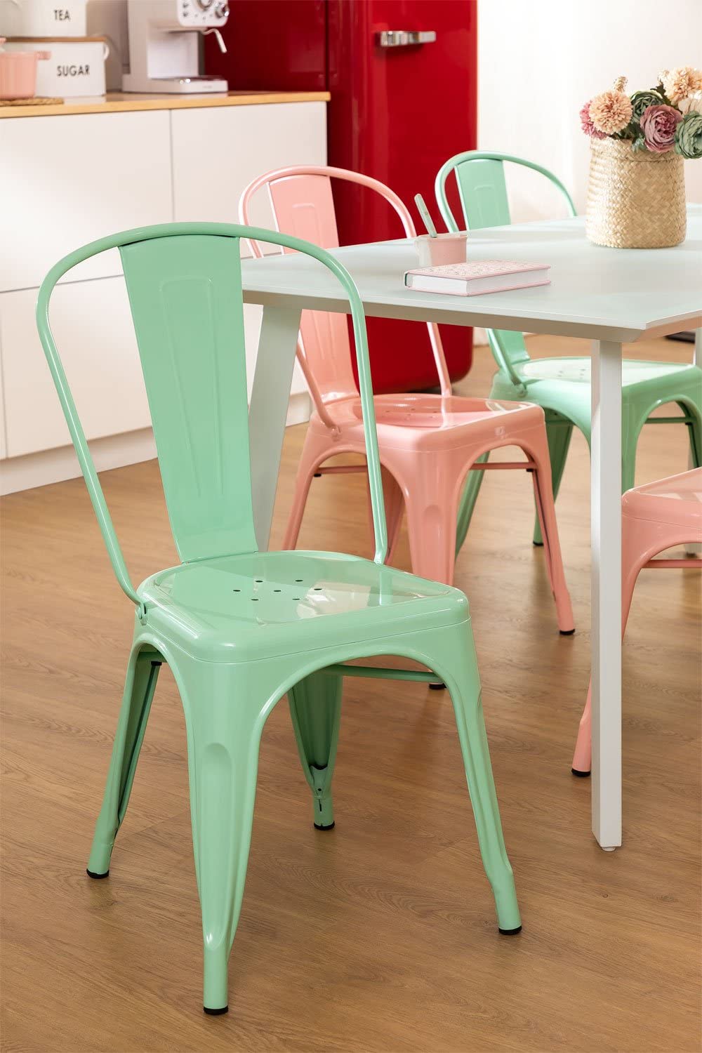 Sklum LIX set 4 sedie impilabili acciaio lucido cucina
