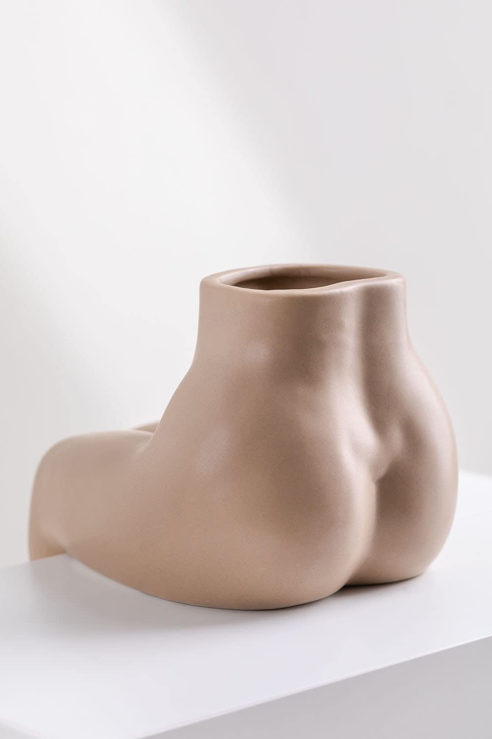 Sklum Irenka Vaso in Ceramica Marrone Nocciola Decorativo