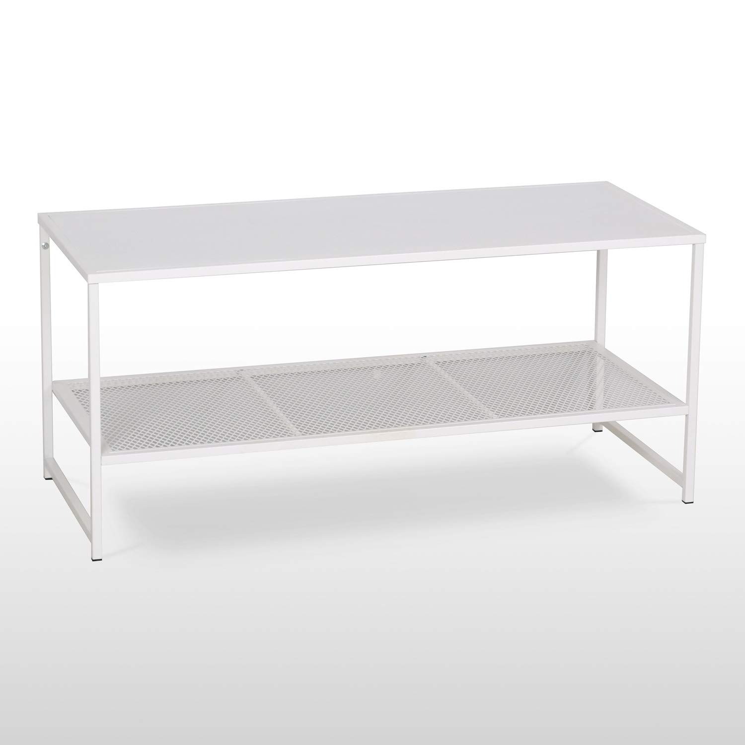 Sklum Thura tavolino rettangolare bianco in acciaio 102 cm