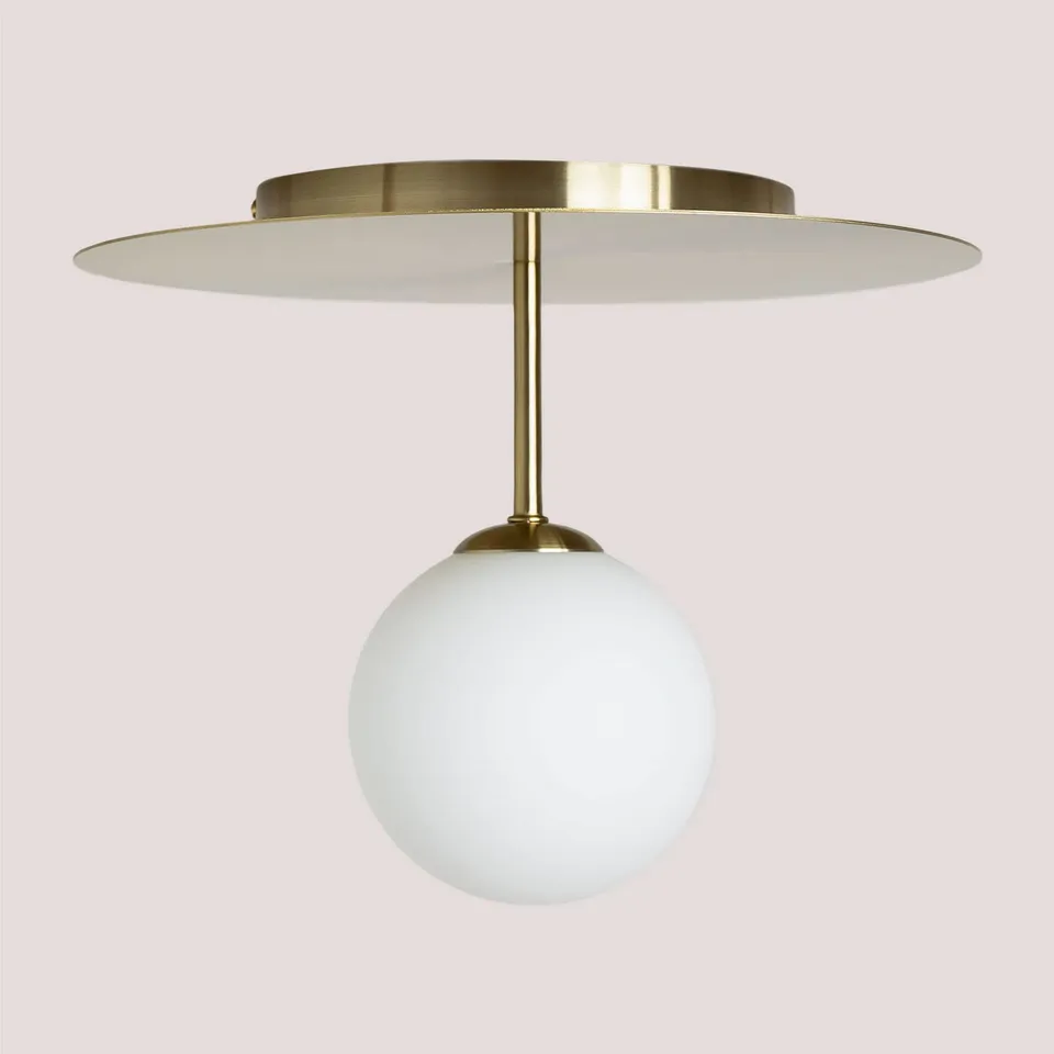 Sklum Uvol Plafoniera Vetro Sfera Cristallo D30 cm Ferro