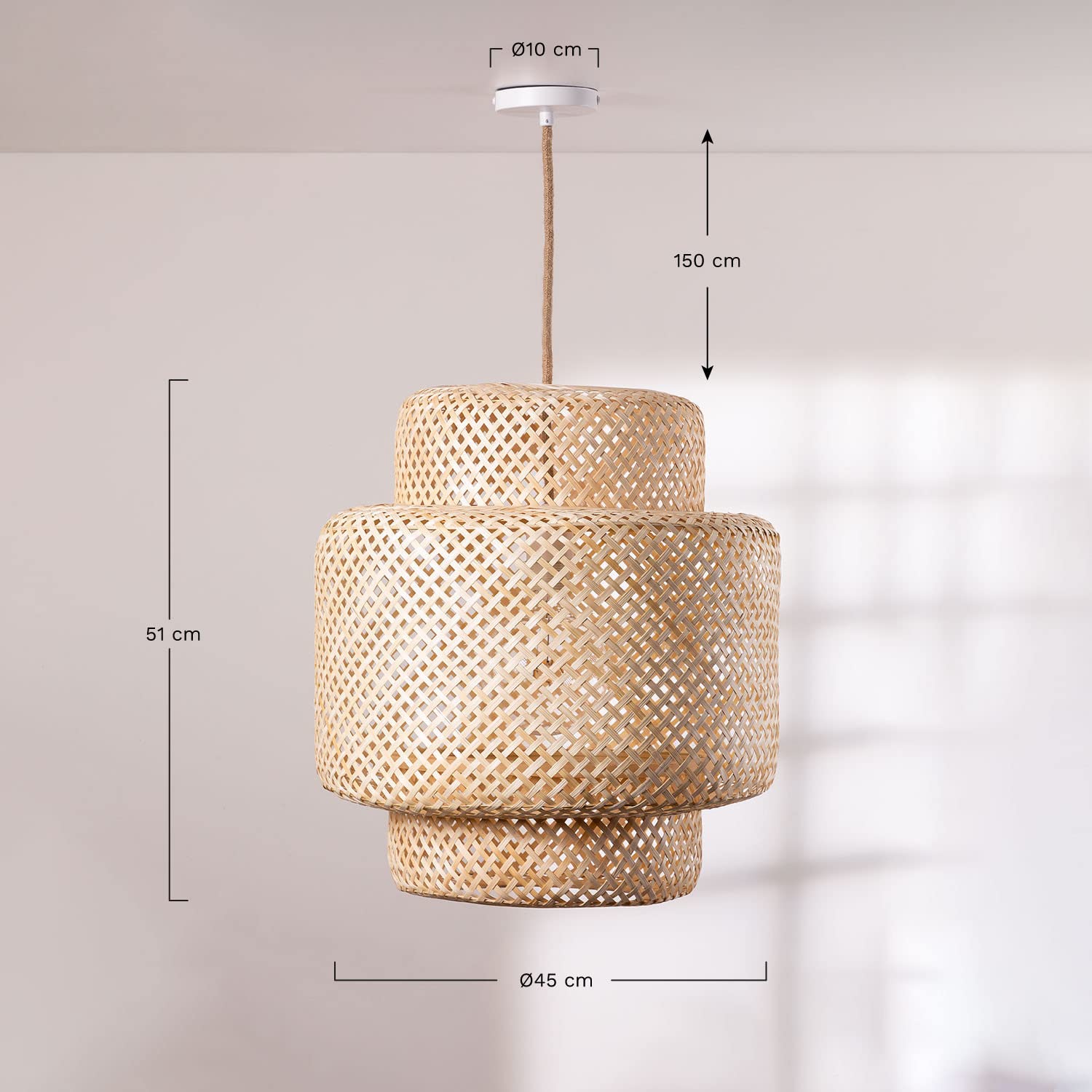 Sklum Lexie lampada a sospensione bambù naturale Ø45 cm
