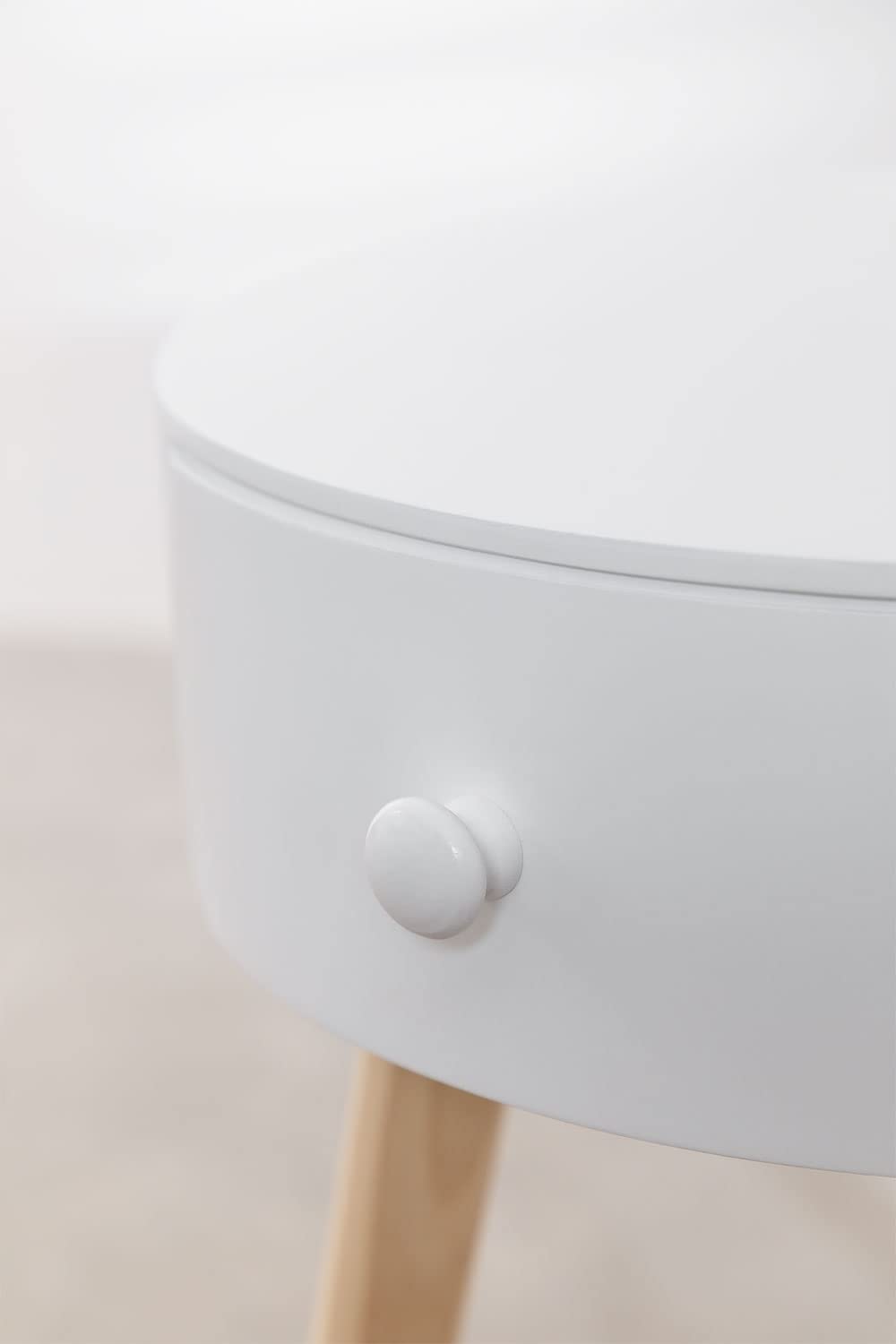 Sklum Lamba Comodino in Legno con Cassetto Ø41 cm
