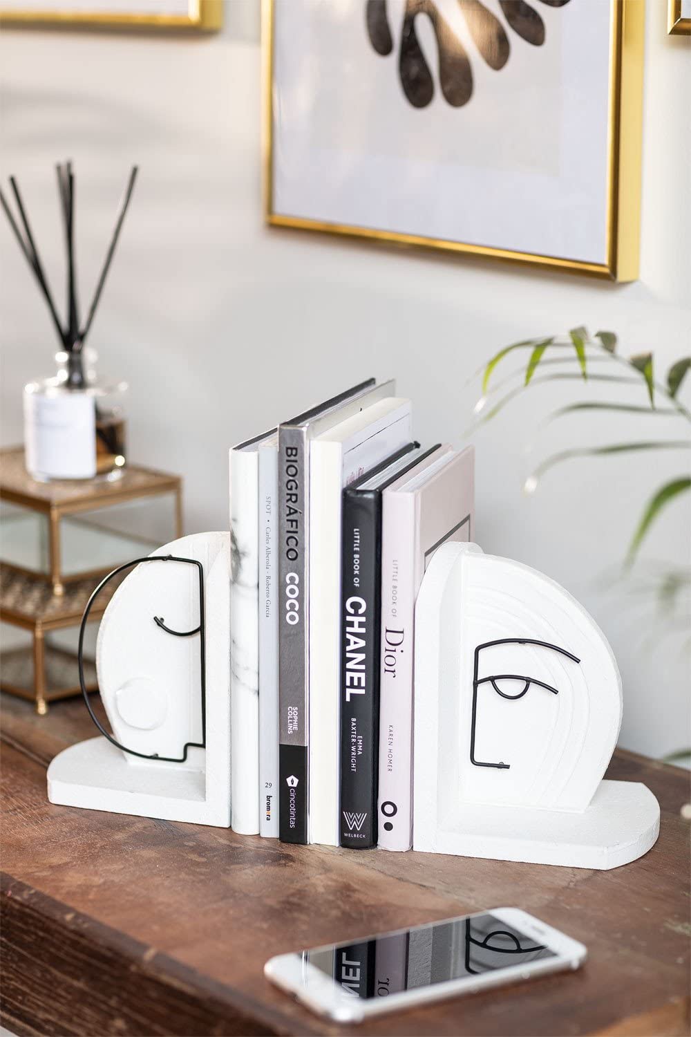 Sklum Adara Set 2 Fermalibri MDF Bianco Nero
