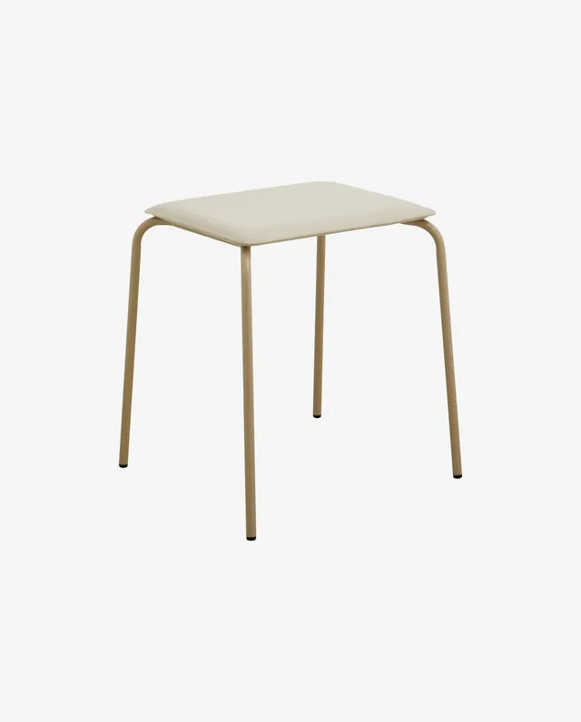 Bambua Esa sgabello beige pelle portata 120 kg