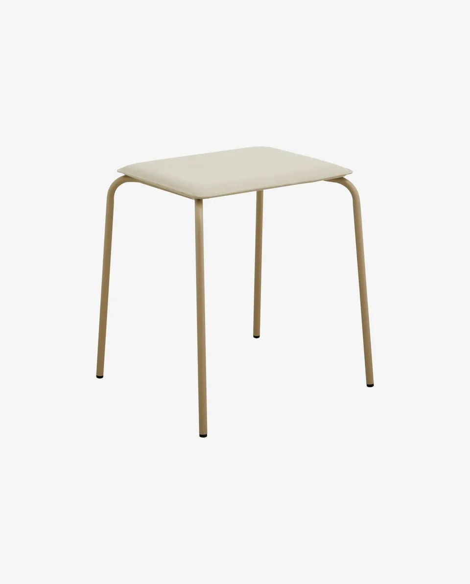 Bambua Esa sgabello beige pelle portata 120 kg