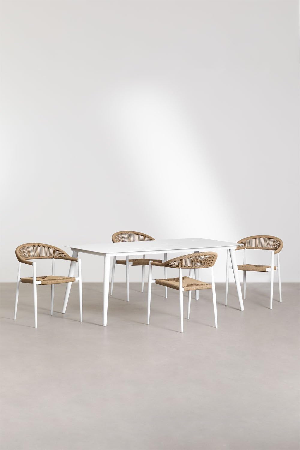 Sklum Kevan Amatria set giardino alluminio rattan 4 sedie