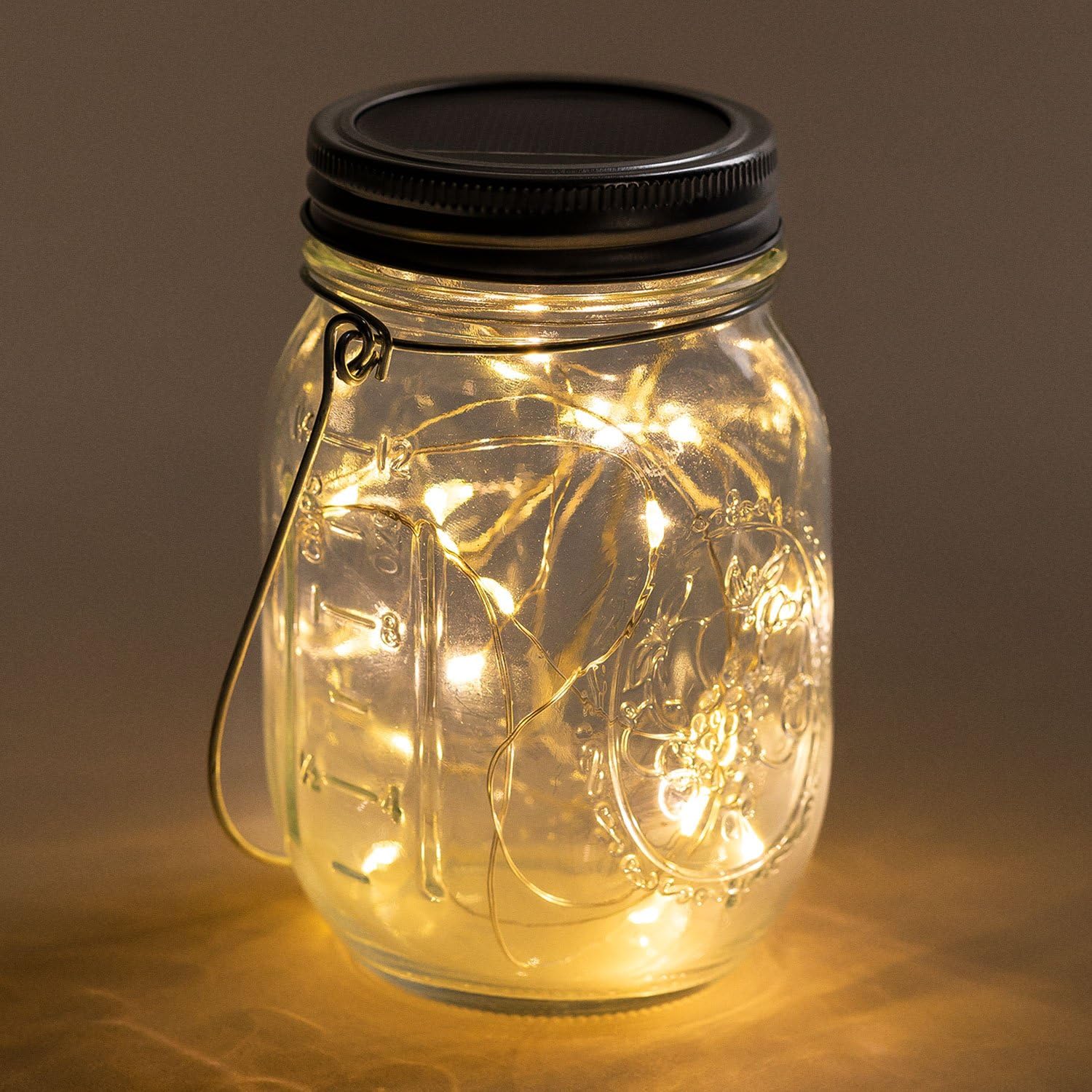 Sklum Zol vaso solare vetro 13 cm ghirlanda LED