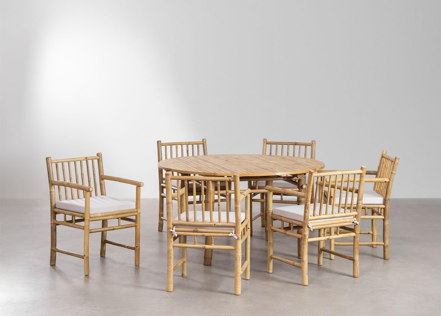 Sklum Senia set da giardino bambu Ø140 6 sedie