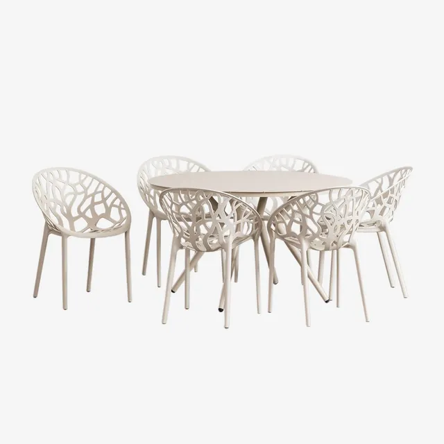 Sklum Valerie Ores Set Tavolo Ø125 e 6 Sedie Alluminio