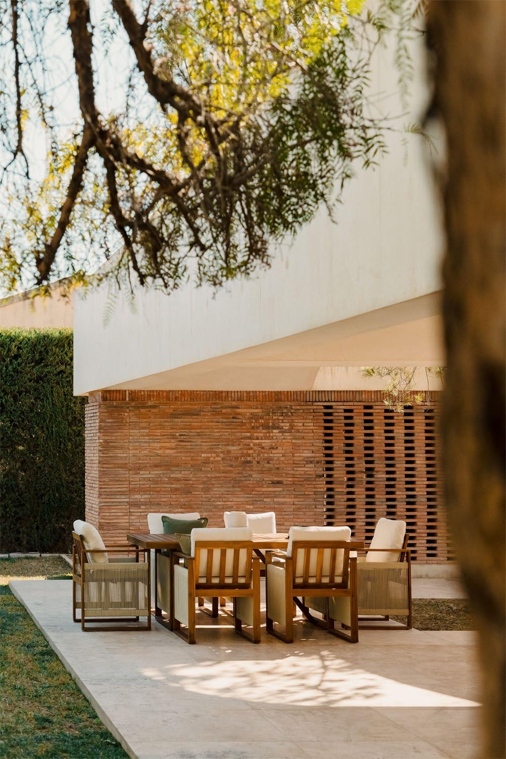 Sklum Nayely 200x100 set tavolo sedie giardino 6 sedie acacia