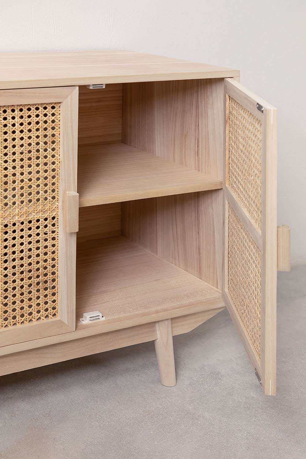 Sklum Ralik credenza legno naturale 67 cm rattan