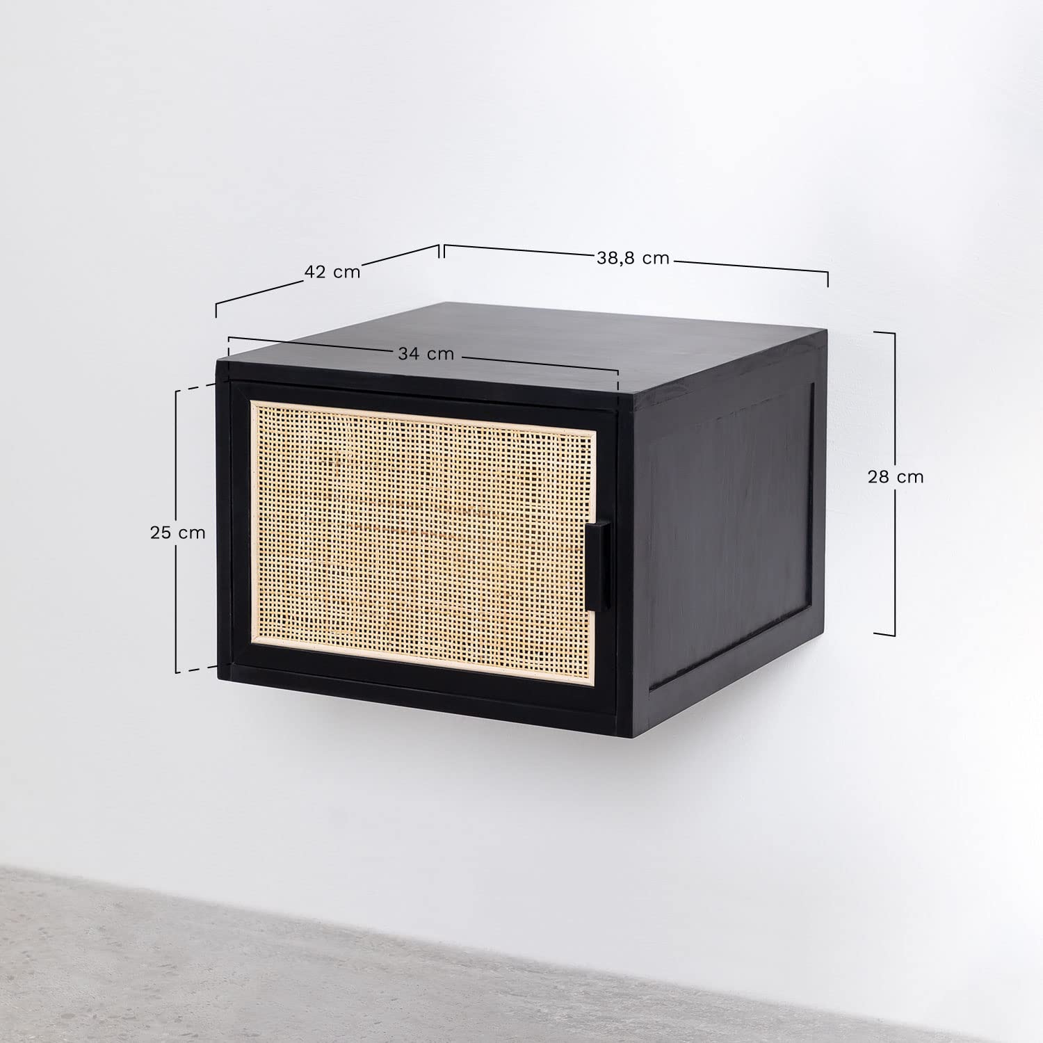 Sklum Reyna comodino sospeso rattan marrone