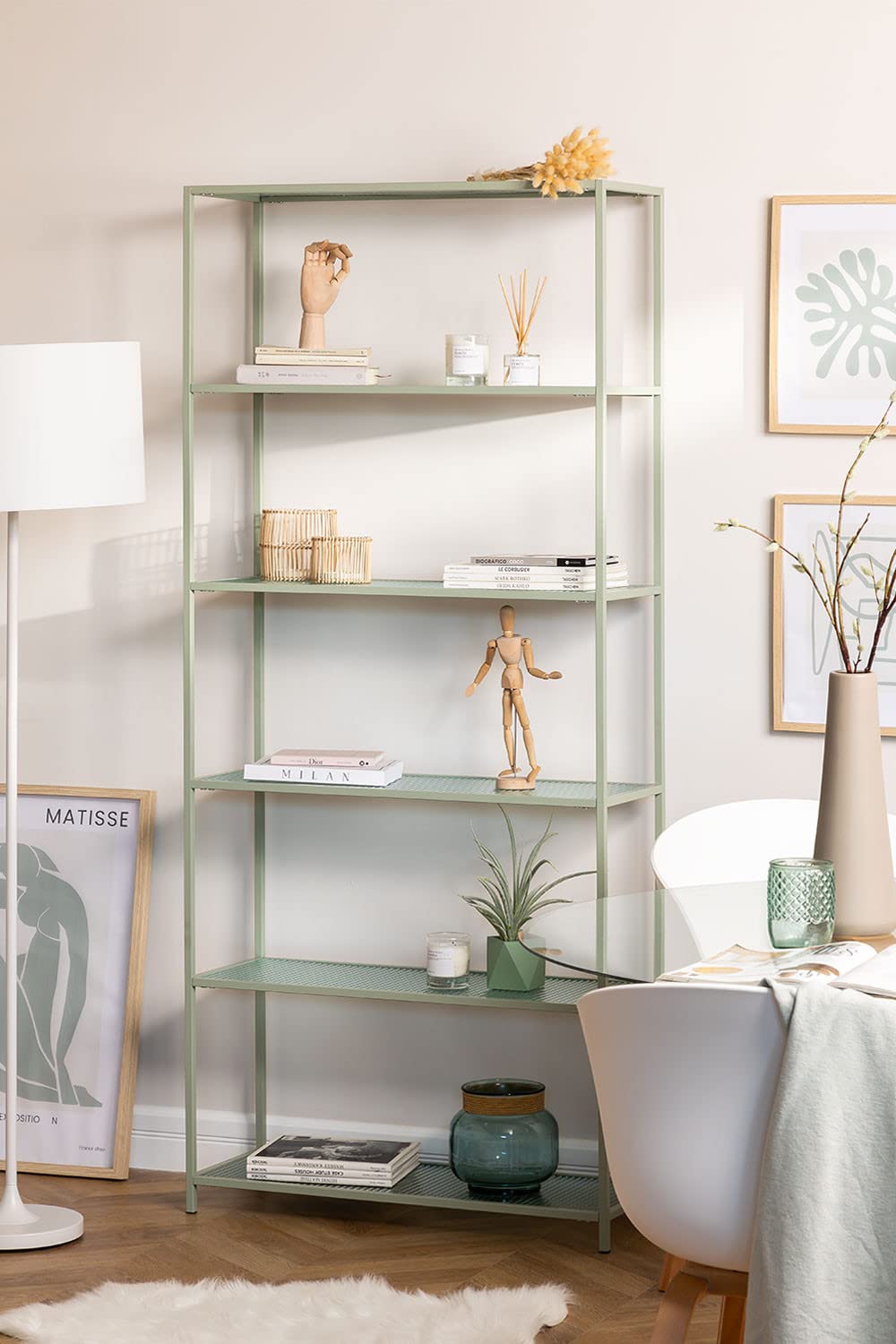 Sklum Celadon Scaffalatura Verticale Metallo e Vetro