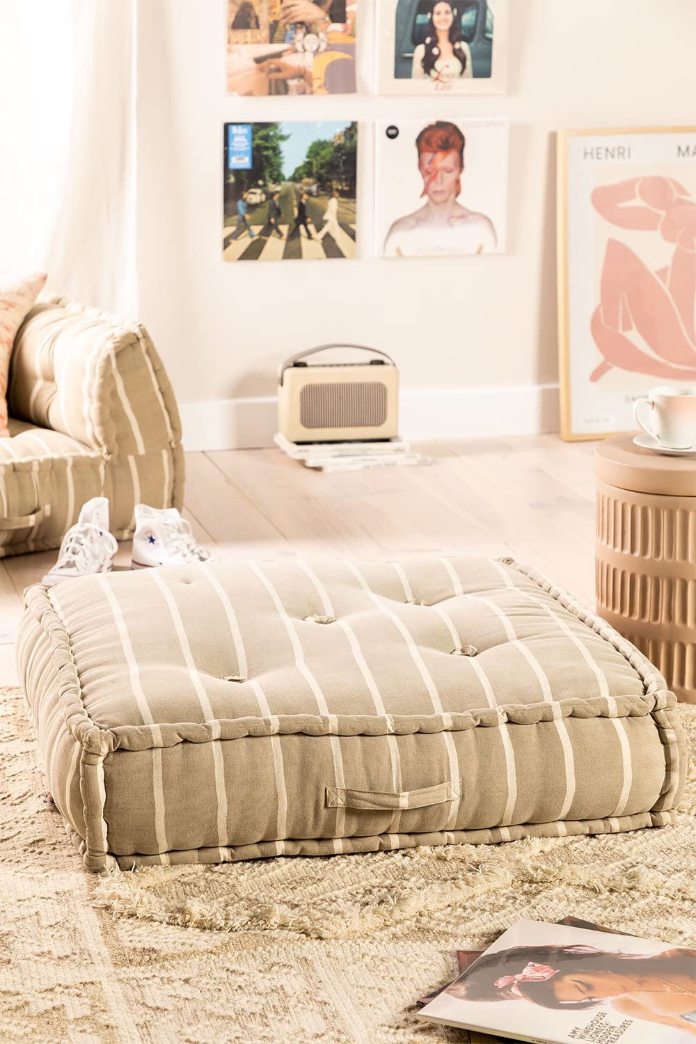 Sklum Dhel Boho pouf divano modulare marrone moka cotone