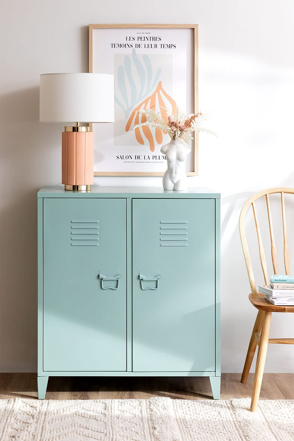 Sklum Pohpli credenza 2 ante 80 cm nera in acciaio