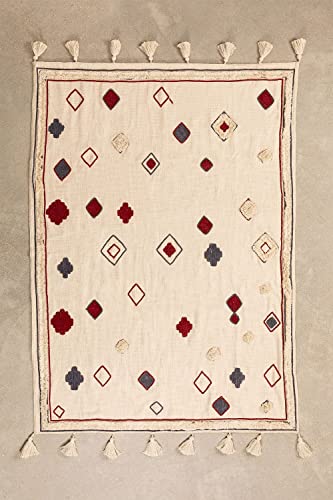 Sklum Ispa Plaid in Cotone Beige Crema 200x130 cm