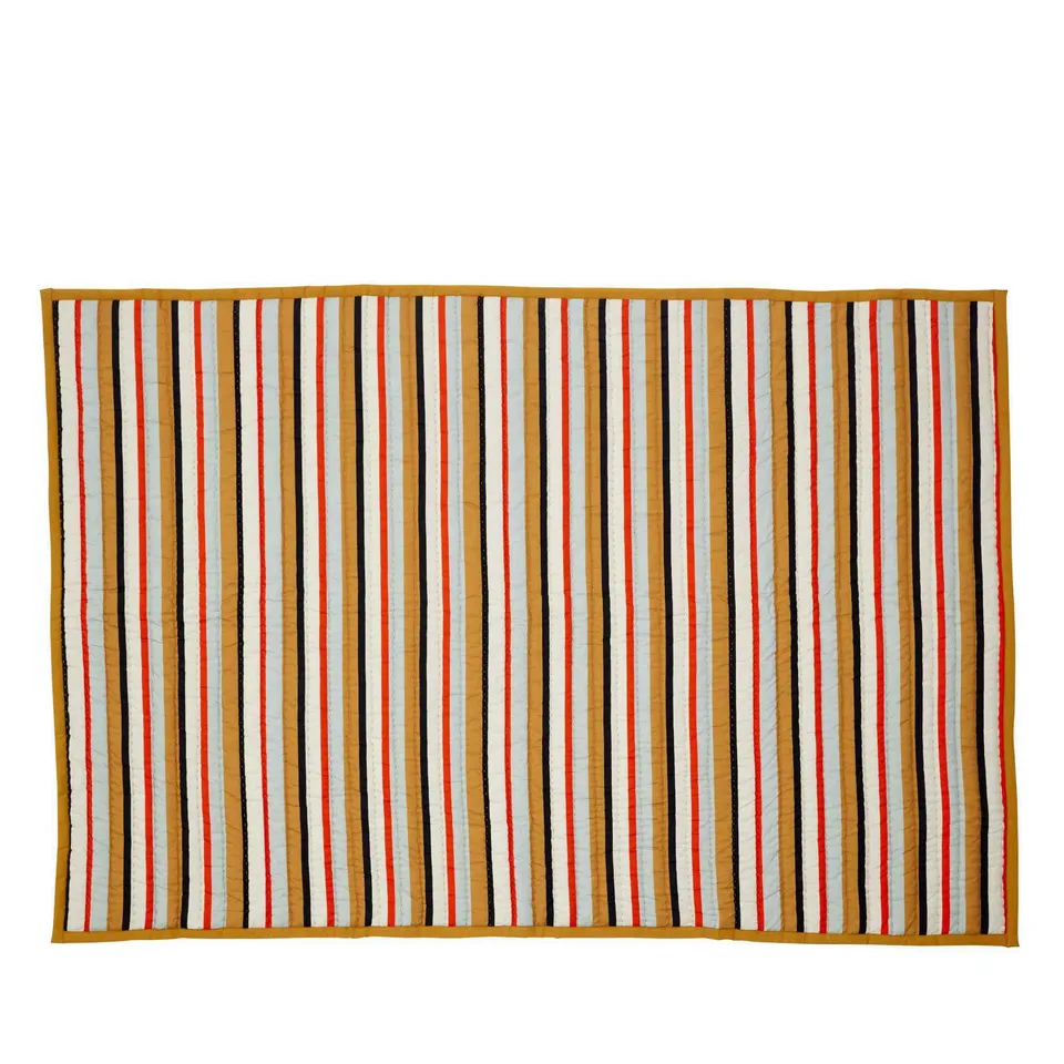 Bambua Pavilion Plaid Stripe plaid ocra 140x200 cotone