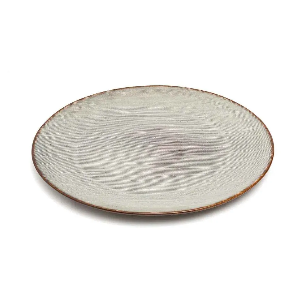 Bambua Peniche piatto piano ceramica grigio bianco