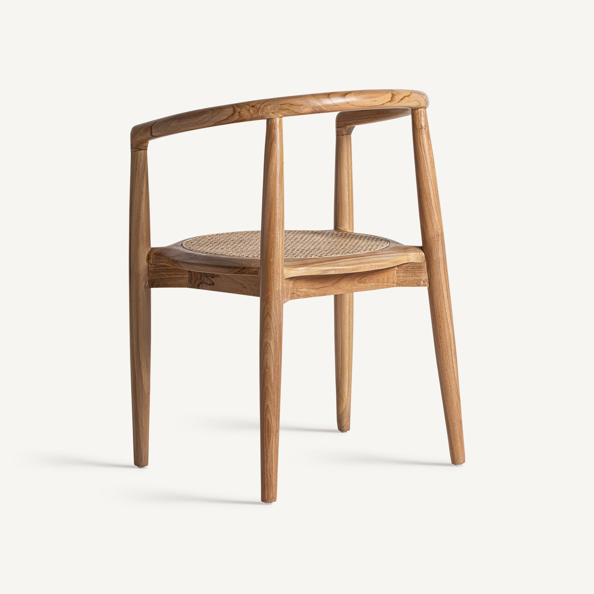 Bambua Tostily sedia da pranzo teak rattan marrone chiaro