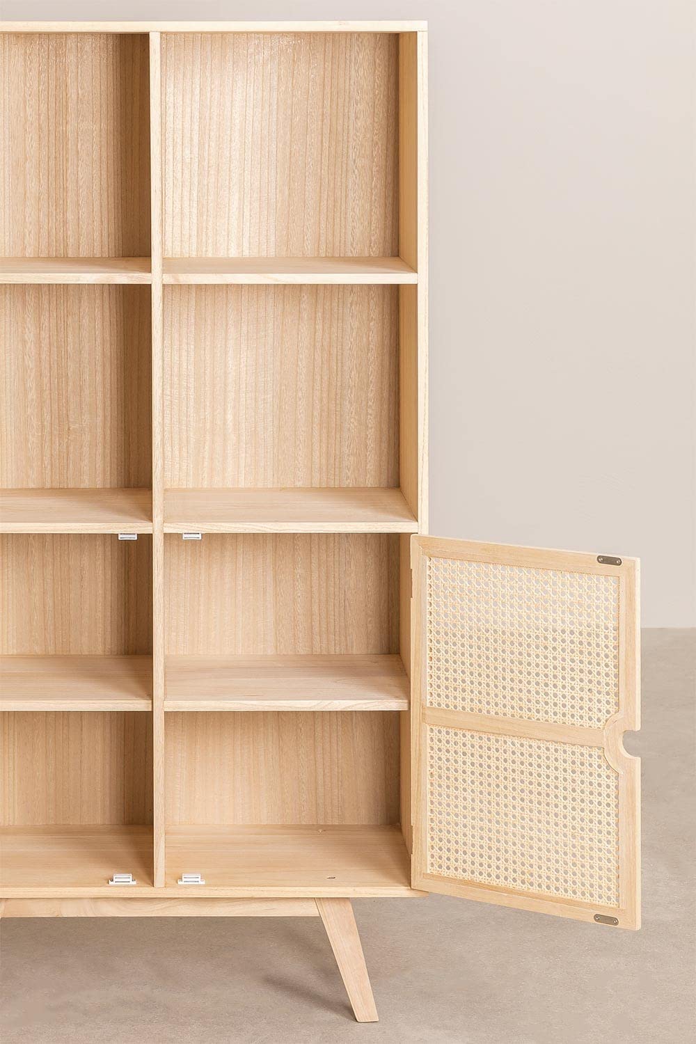 Sklum Ralik Style credenza alta legno naturale rattan