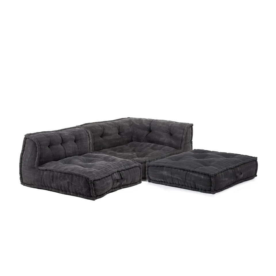 Sklum Dhel divano angolare grigio grafite set 3 pezzi