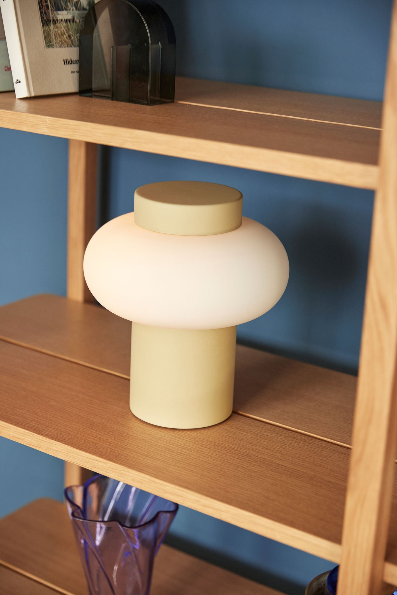 Hübsch Camp lampada tavolo beige vetro E14
