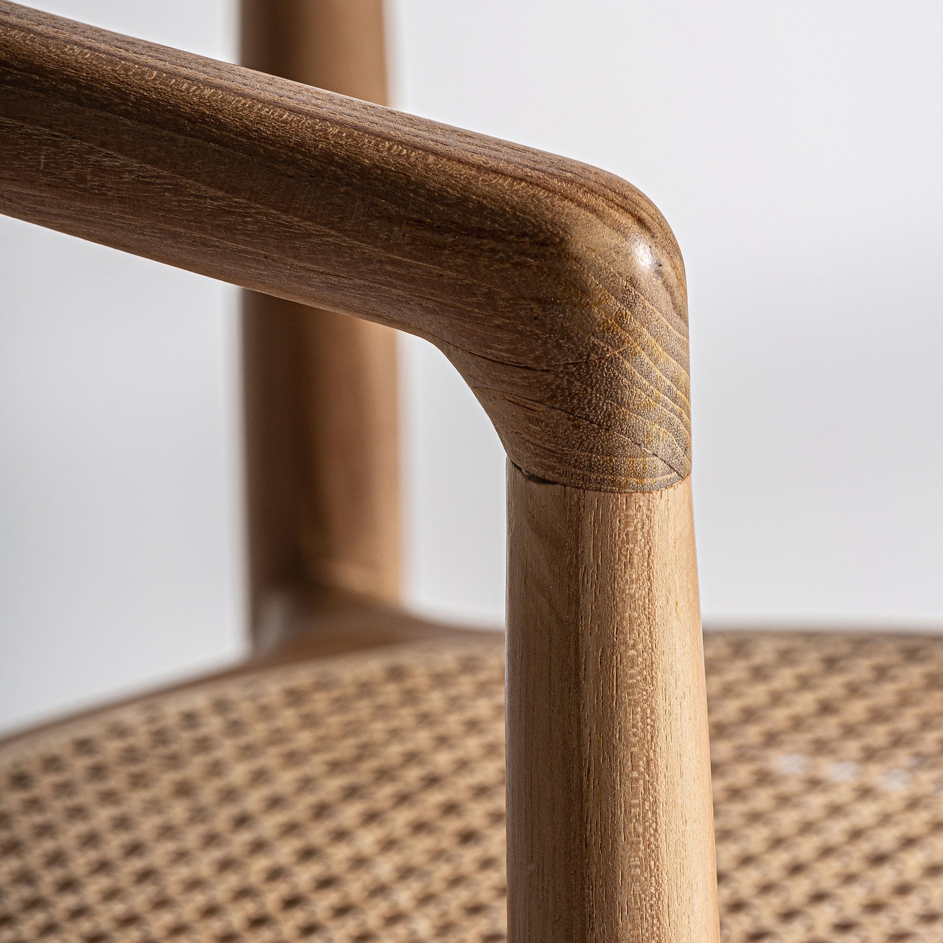 Bambua Tostily sedia da pranzo teak rattan marrone chiaro