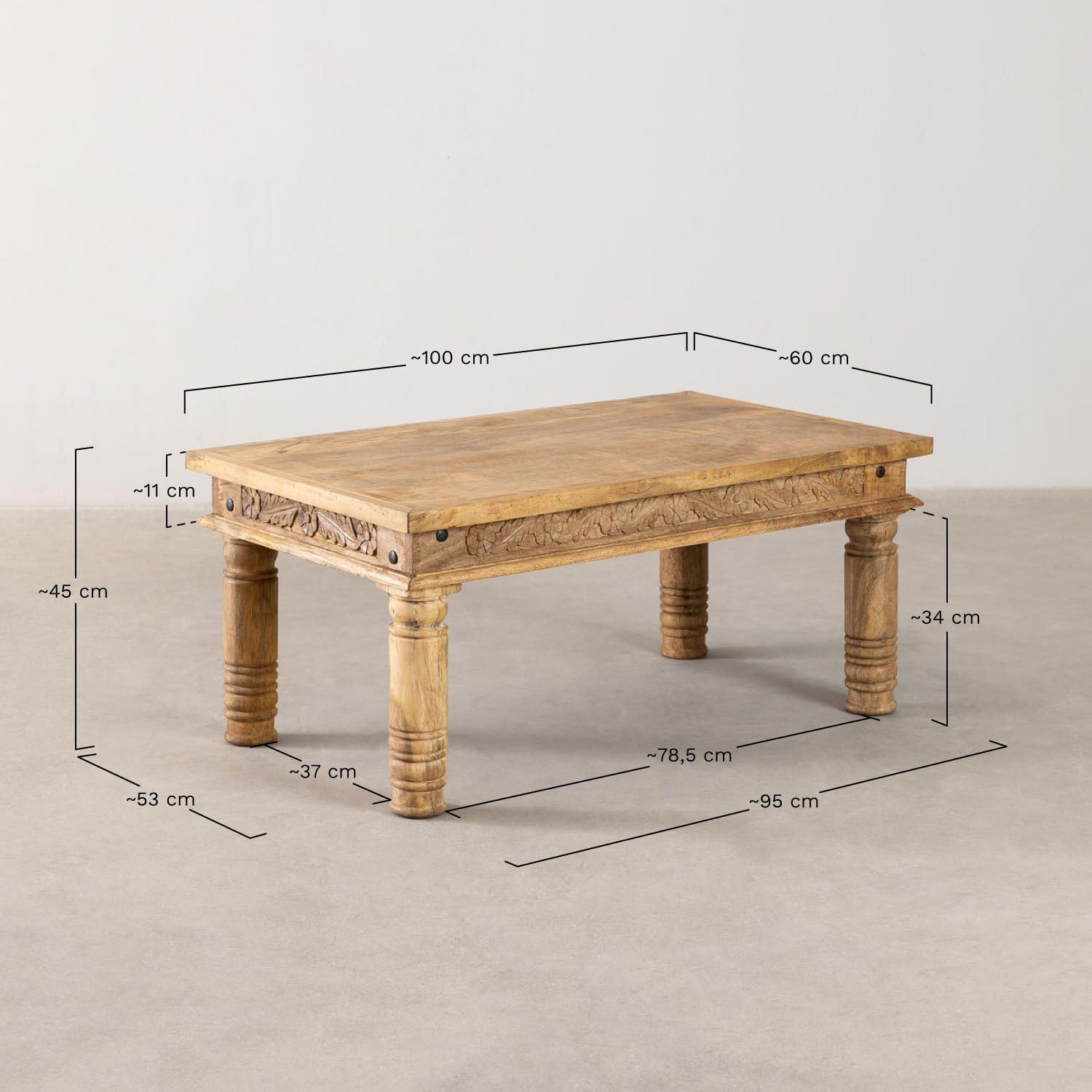 Sklum Taraz tavolino in legno di mango 100x60 cm