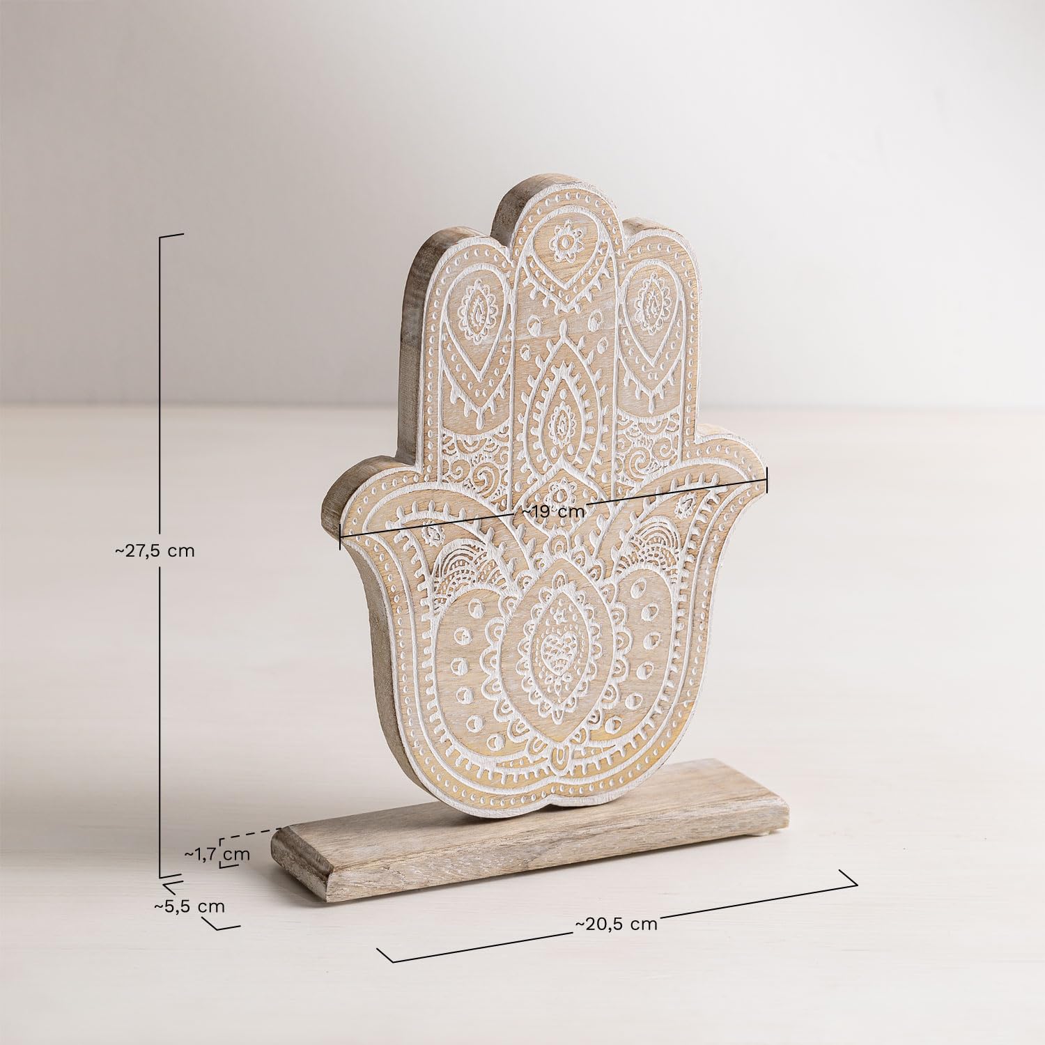 Sklum Biaru Figura Decorativa Legno Mango Bianca