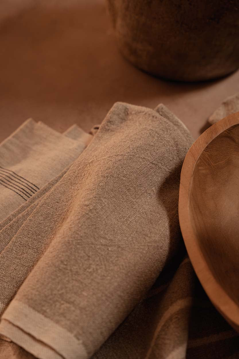 Bambua Linen Palm Tree strofinaccio 50x70 lino naturale