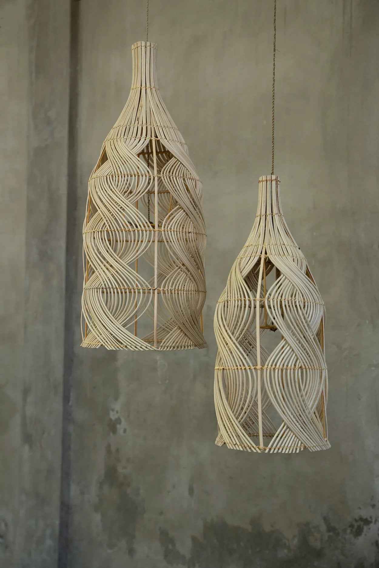 Bambua Garaffa Natural M lampadario rattan