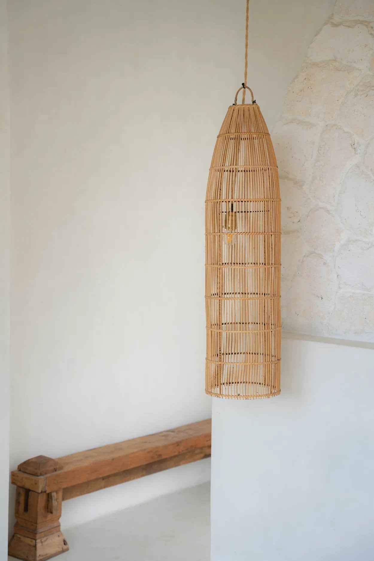 Bambua Fish Trap lampada sospensione rattan naturale L