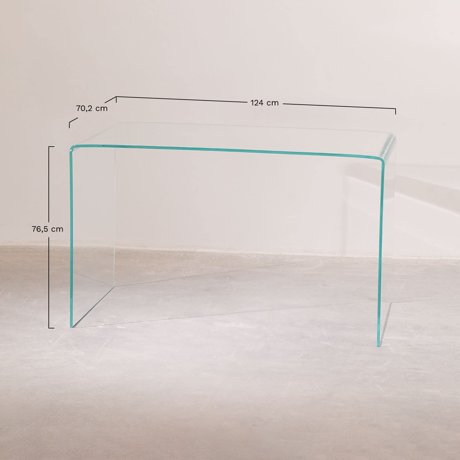Sklum Hista scrivania vetro trasparente 124 cm