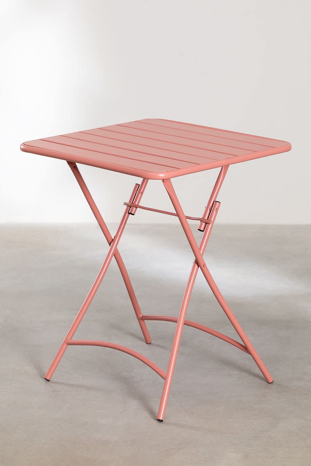 Sklum Janti Tavolo Pieghevole Acciaio 60x60 Terracotta
