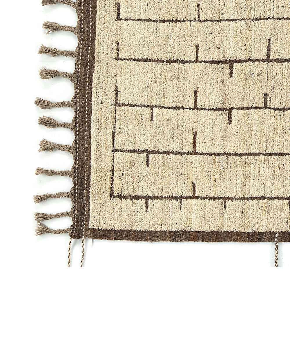 Bambua Afghan 0298 tappeto lana avorio 290x197 cm