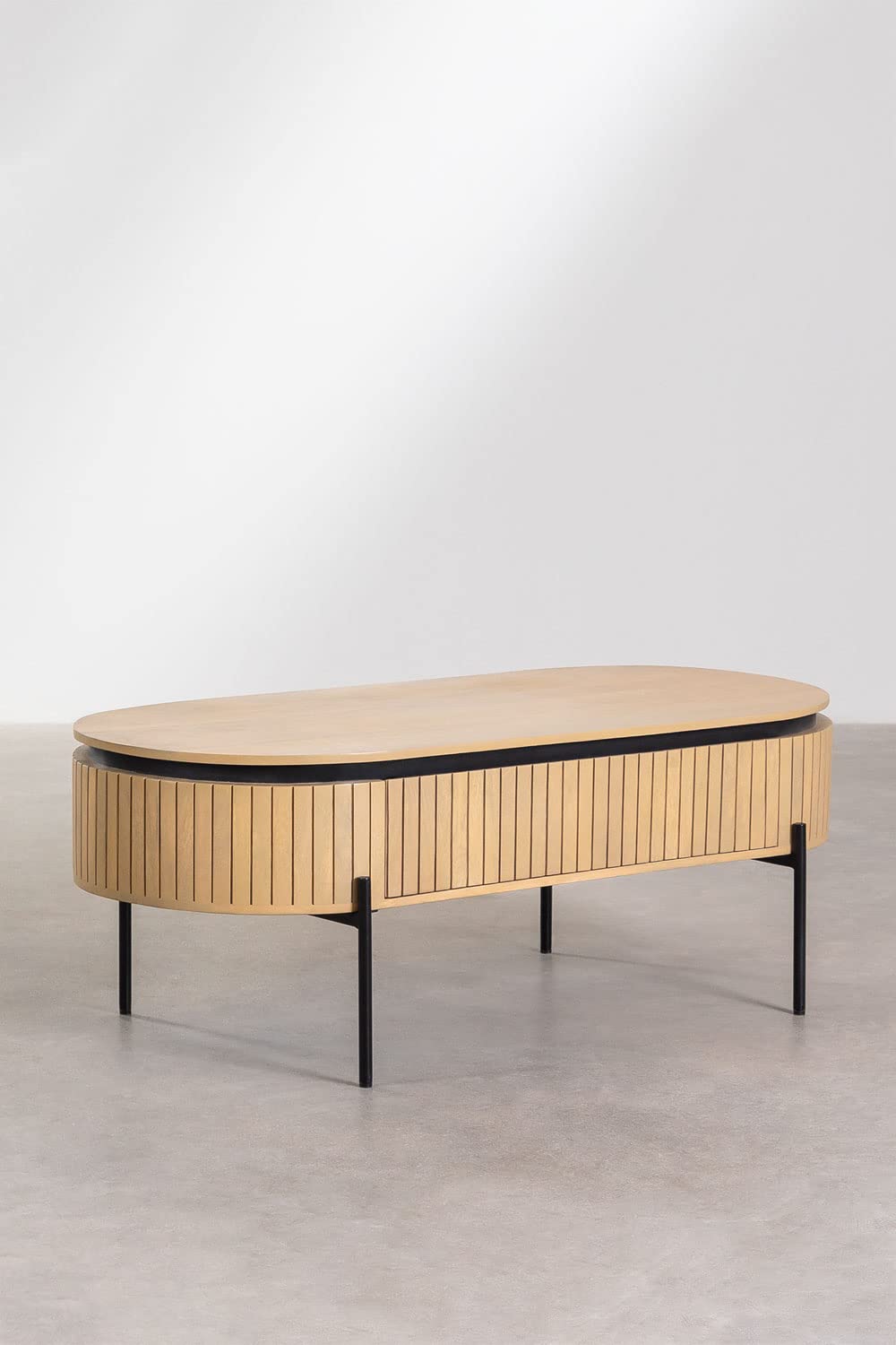 Sklum Anais Tavolino da Caffè Legno Naturale 130 cm Legno Mango