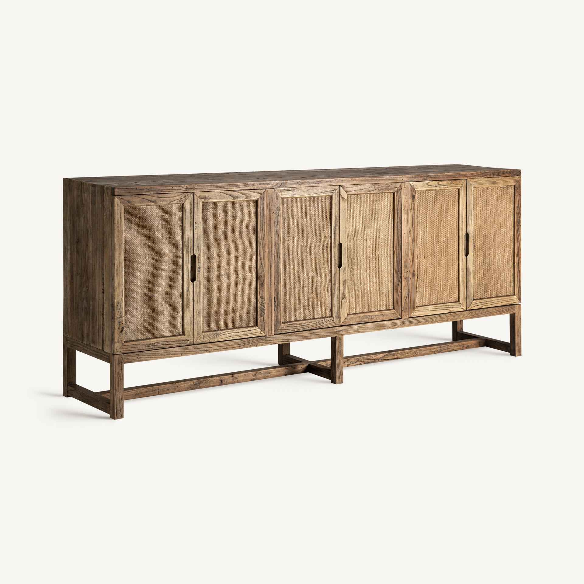 Bambua Byremo credenza 5 ante olmo e rattan