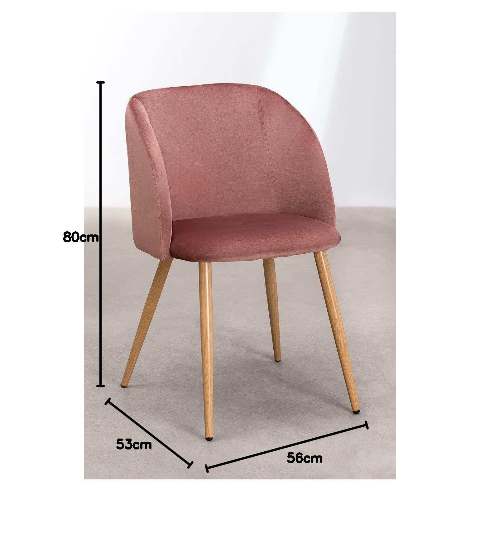 Sklum Kana sedie velluto con braccioli terracotta 2 pezzi