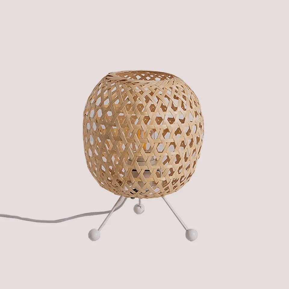 Sklum Krisal lampada da tavolo in rattan E27 Ø19 cm