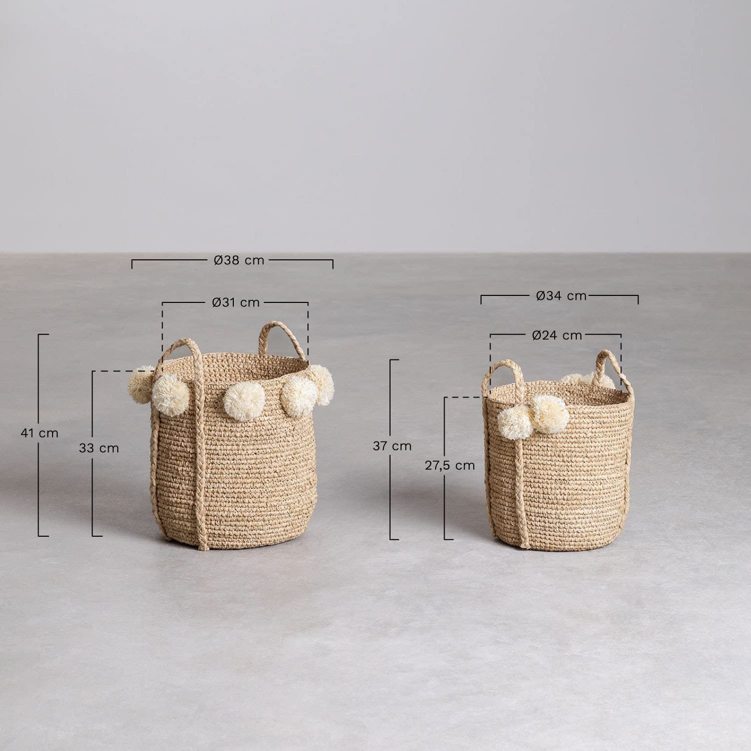 Sklum Calama set 2 cesti decorativi naturale in sisal