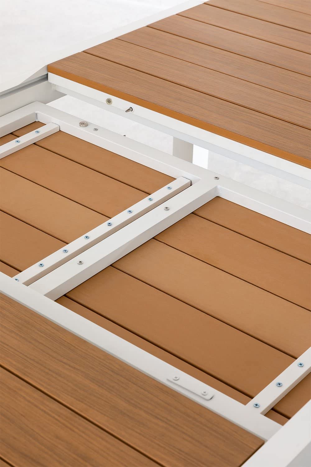 Sklum Saura 150-197x90 cm tavolo giardino allungabile bianco