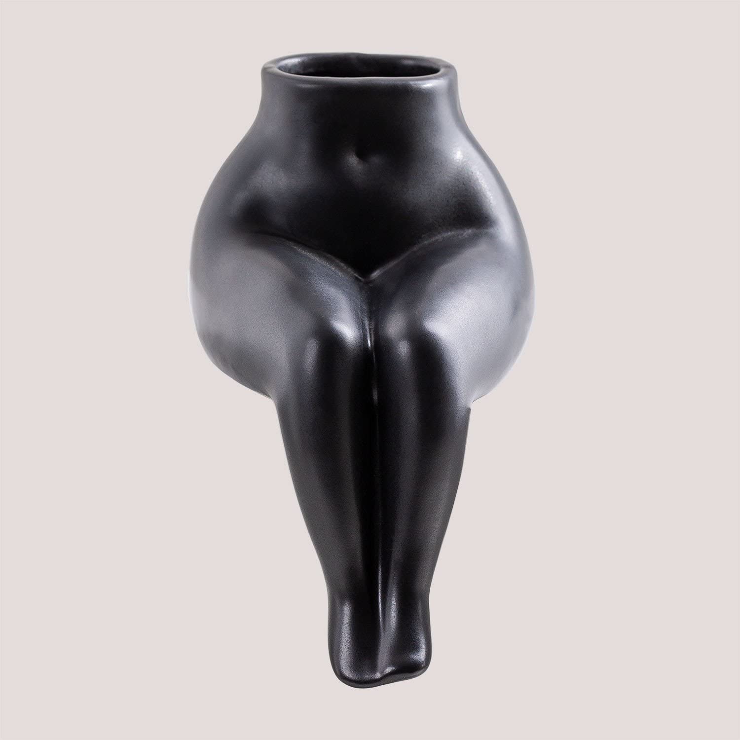 Sklum Irenka Vaso in Ceramica Nero Decorativo