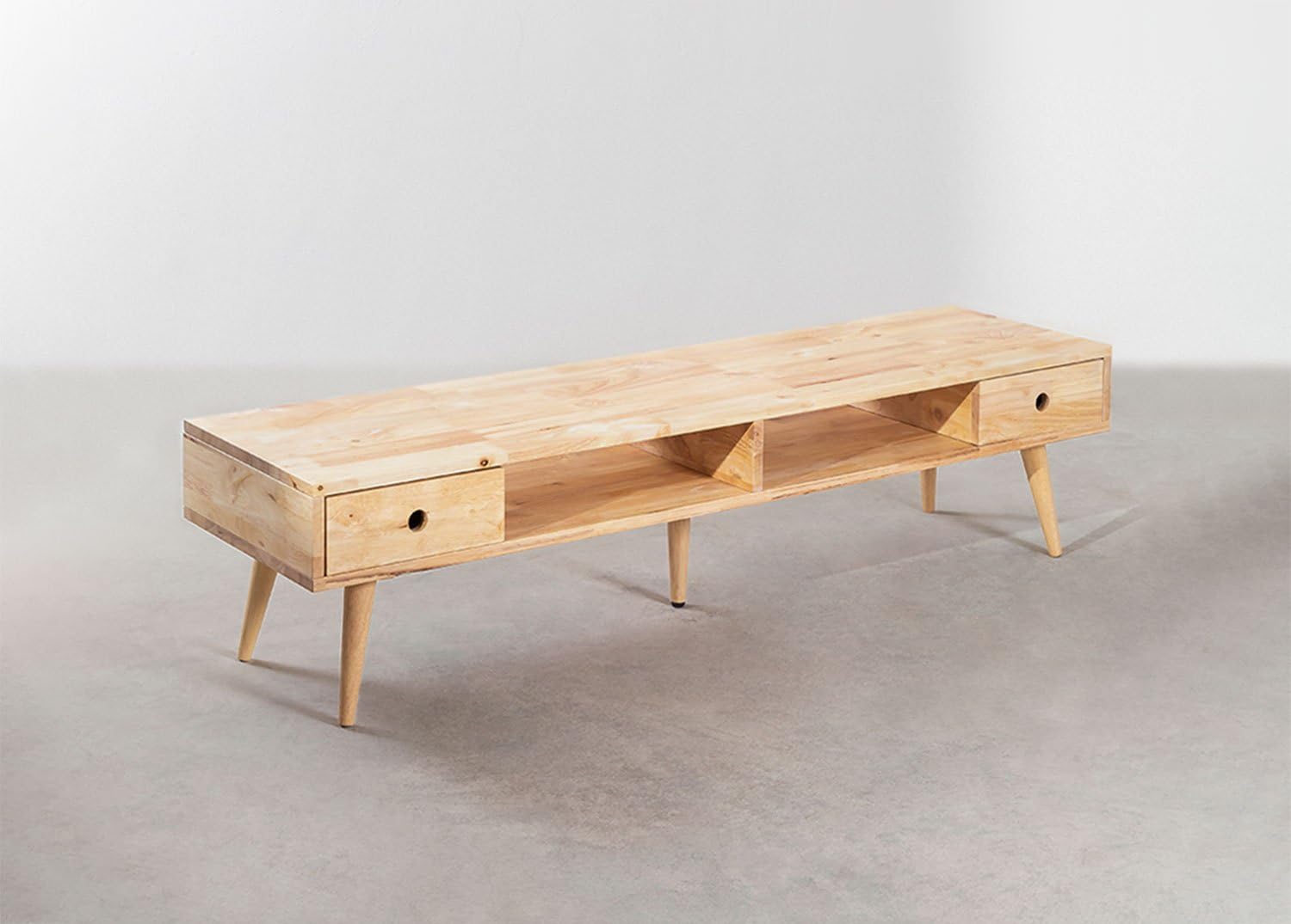 Sklum Arlan Mobile TV in Legno Naturale 150x40 cm