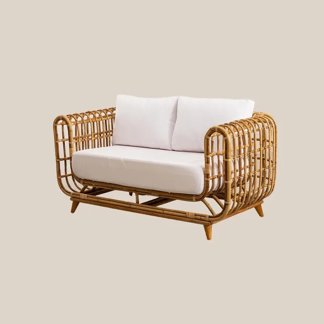 Sklum Zenta divano da giardino 2 posti rattan marrone
