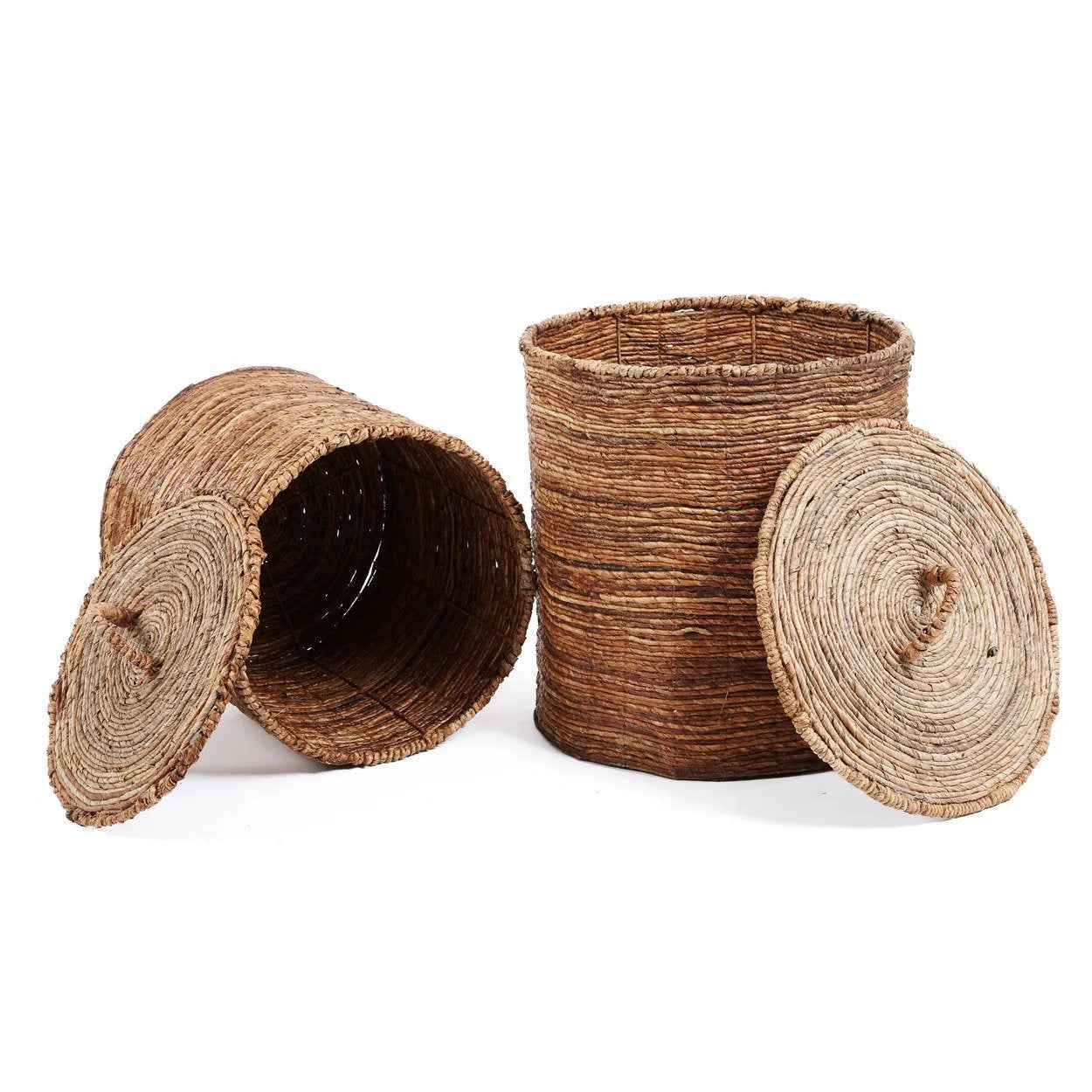 Bambua Chingon cesti foglia banana naturale M set 2 pezzi