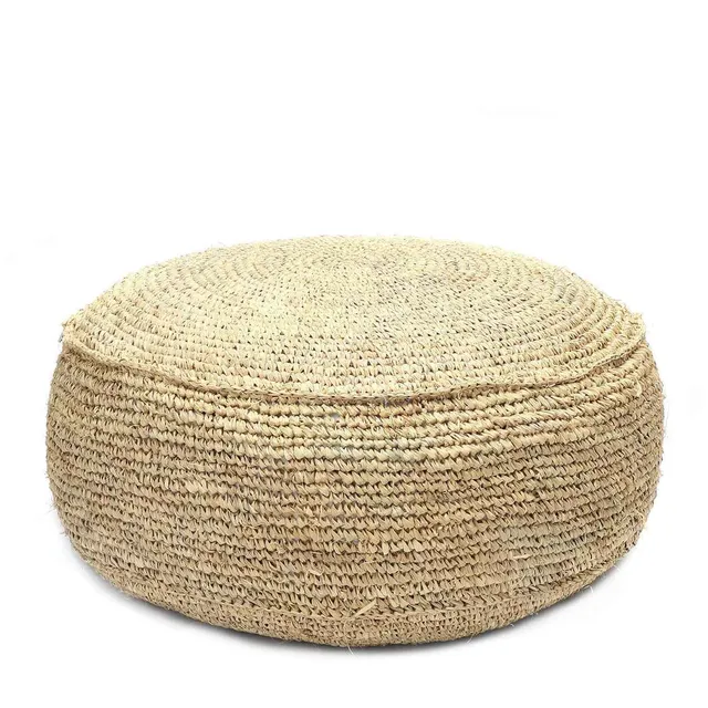 Bambua Raffia Flores pouf in rafia Natural