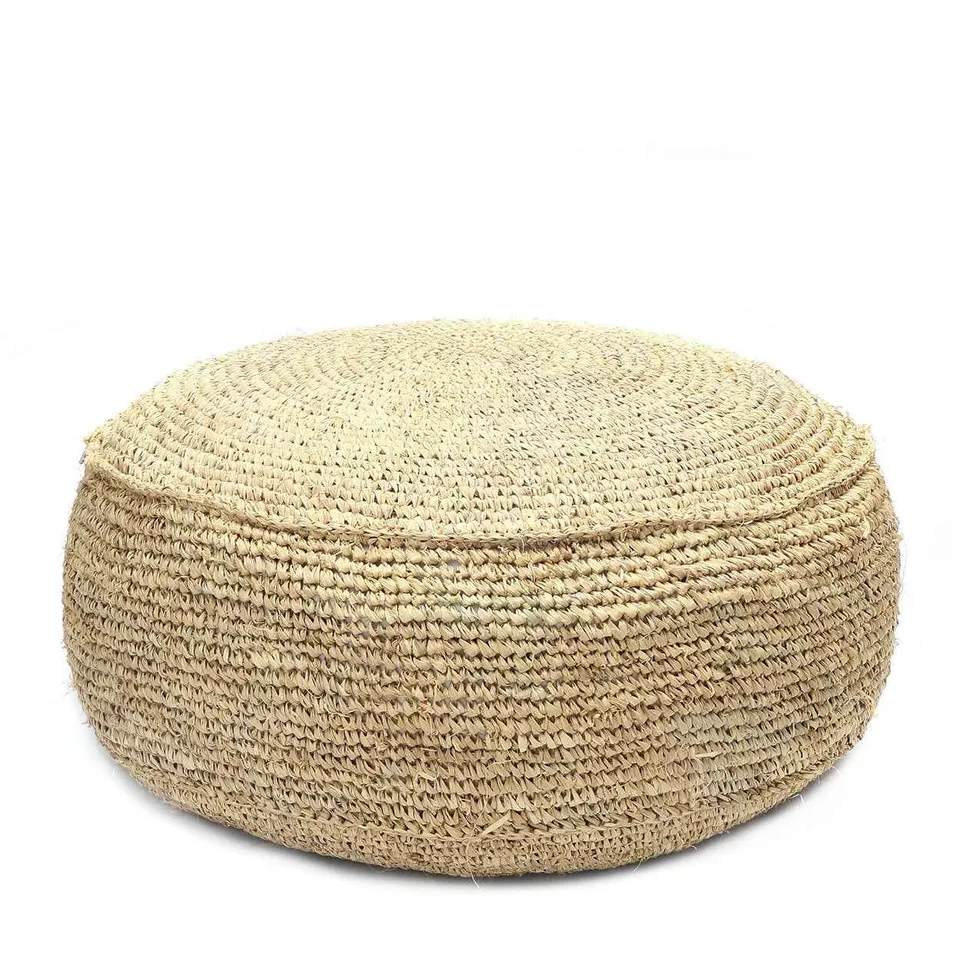 Bambua Raffia Flores pouf in rafia Natural